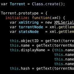 "JavaScript in TextMate", d'Andrew Dupont, al Flickr, http://www.flickr.com/photos/savetheclocktower/113966179/
