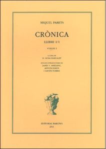 Volum I d'una edició del dietari de Miquel Parets