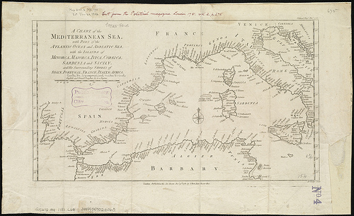 "A chart of the Mediterranean Sea..." (1781), foto de Norman B. Leventhal Map Center at the BPL, al Flickr "A chart of the Mediterranean Sea..." (1781), foto de Norman B. Leventhal Map Center at the BPL, al Flickr