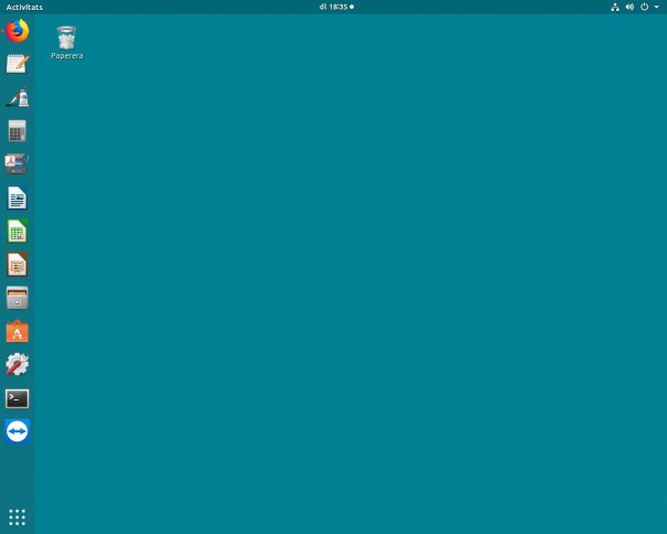 Escriptori Gnome de l'Ubuntu 17.10