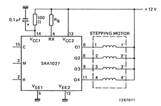 Circuit típic d'aplicació del SAA1027